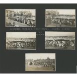 'Johnnie Walker Test Match Scoreboard at Margate' 1930. Fourteen mono candid photographs laid to