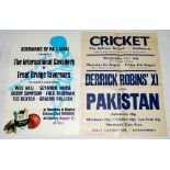 Cricket posters. Official posters for 'The International Cavaliers v Trent Bridge Taverners'