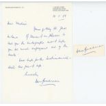 Don Bradman. Single page handwritten letter dated 19th May 1989 from Bradman to Michael Taylor (