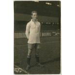 Charles Walters. Tottenham Hotspur 1919-1925. Mono real photograph postcard of Walters, full length,