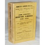 Wisden Cricketers' Almanack 1914. 51st edition. Original paper wrappers. Clean break to spine