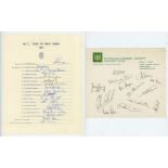 M.C.C. tour of West Indies 1974. Official autograph sheet nicely signed in ink by all eighteen