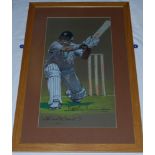 Darren Lehmann, South Australia, Victoria, Yorkshire & England. Original large pastel study by