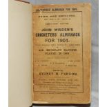 Wisden Cricketers' Almanack 1904 and 1905. 41st & 42nd editions. Original paper wrappers, bound in