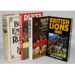 Signed rugby biographies. Four original hardbacks, each with good dustwrapper. Titles are 'Rugby