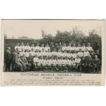 Tottenham Hotspur 1928/29. Mono real photograph postcard of the playing staff, officials and