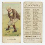 Golf cigarette cards. 'Cope's Golfers' 1900. Cope Bros. & Co., Liverpool. Card no. 34 'Dormy'.