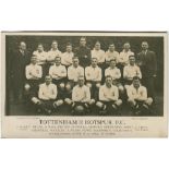 Tottenham Hotspur 1933/34. Mono real photograph postcard of the team, manager and trainer,