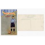 Sheffield Wednesday F.C. c1905. Original colour 'Valentine's Series' postcard with a graphic art