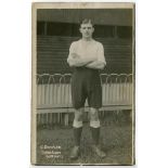 George Henry Bowler. Tottenham Hotspur 1913-1919. Early mono real photograph postcard of Bowler,