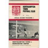 George Best. Northampton Town v Manchester United 1970. Official programme for the F.A. Cup 5th