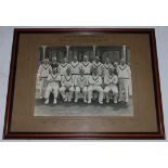 Yorkshire C.C.C. County Champions Coronation Year 1937. Large original mono photograph of the