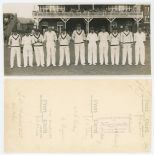 Australia tour to England 1934. Original mono photograph of the Australian team standing in one