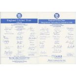 England tour to Australia 1982/83. Official autograph sheet signed by all twenty members of the