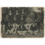 Yorkshire County Cricket Team 1903. Exceptionally large original mono plain back postcard of the