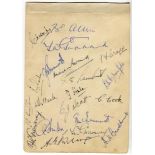 Gloucestershire C.C.C. 1948. Album page signed in ink by twenty Gloucestershire players.