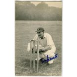 W.H.V. 'Hopper' Levett. Kent & England 1930-1947. Signed mono plainback postcard of Levett, full