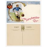 Manchester City F.C. c1905. Original colour 'Dainty Series' postcard with a graphic art depiction of