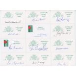 Australia Test cricketers. Nineteen signatures of Australian Test cricketers each individually