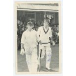 South Africa tour to England 1955. Mono real photograph plain back postcard of Jackie McGlew and