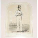 William 'Hillyer. 'Sketches at Lord's No 3', Kent & All England 1835-1853. Large original sepia