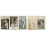 Elias Henry 'Patsy' Hendren. Middlesex & England 1907-1937.Three postcards of Hendren including a '
