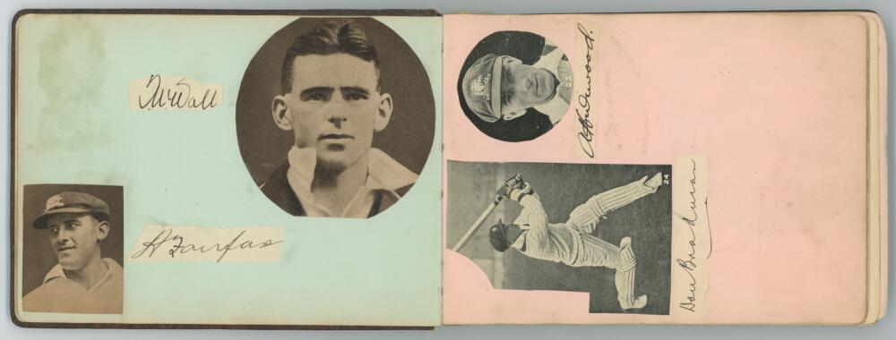 Australia tour to England 1930. Autograph album dated 1933 including ten signatures in ink of the