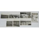 Cricket at Scarborough 1950s-1960s. Seven original mono candid photographs of players in matches