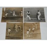 The Ashes. England v Australia 1934. Four original mono press photographs of action from the 1934