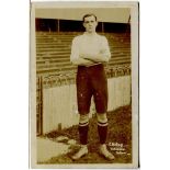 Edward Bulling. Tottenham Hotspur 1910/1911. Early sepia real photograph postcard of Bulling, full