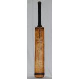 England v Australia, Lord's 1934. 'Verity's Test'. Full size Wisden 'Exceller' bat signed to the