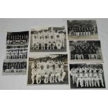 Test and touring team photographs 1936-1976. Eight official mono press photographs of Test teams and