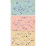 Middlesex, Sussex and Northamptonshire 1950. Three album pages each comprising eleven signatures