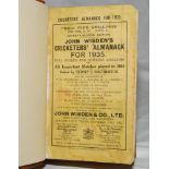 Wisden Cricketers' Almanack 1935 and 1937. 72nd & 74th editions. Original paper wrappers, bound in