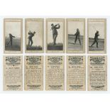 Golf cigarette cards. 'Famous Golfers and Their Strokes' 1914. Marsuma Co., Congleton. Five cards