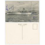 M.C.C. tour of Australia 1958/59. Mono postcard of the P&O ship Iberia which took the team to