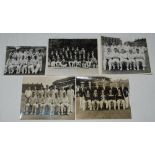 England 'home' Test teams. Five official mono press photographs of England Test teams, the players