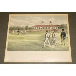 'Lord's Cricket Ground'. Original coloured lithograph by William Mackenzie, London. 'Book of Field