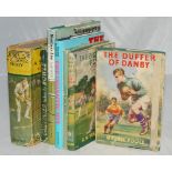 Cricket, football and sporting fiction. Titles with dustwrappers include '"Quills". A Tale of