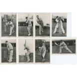 Raphael Tuck 'Australian Cricketer' series no. 3839 postcards, 1938. Full set of eight mono real