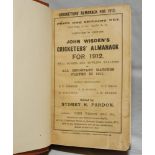 Wisden Cricketers' Almanack 1912. 49th edition. Original paper wrappers, bound in light brown boards