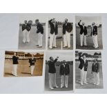 The Toss for innings 1947-1967. Six original mono (one sepia) photographs of captains tossing for