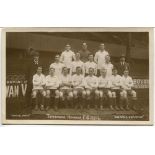 Tottenham Hotspur 1919/20. Early mono real photograph postcard of the team, the Manager, Peter