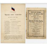 'Uppingham Rovers Cricket Club. Matches for 1883'. Original single page printed fixture list with