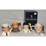 W.G. Grace. Royal Doulton ceramic caricature cricket toby jug of W.G. Grace, and three others of Len
