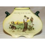 Small Royal Doulton spill[?] vase featuring a colour illustration to one side of a 'Gibson Girl'