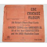 'The Cricket Album, containing 36 artistic photo post cards of all the first class county teams,