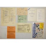 Selection of autographed ephemera 1950s/1960s. Includes signatures on snips of nine members of the