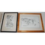 Gloucestershire C.C.C. A selection of five signed framed and glazed items relating to