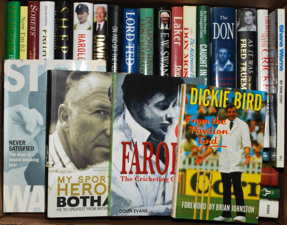 Cricket biographies. A good selection of fifty eight modern biographies, the majority hardbacks with